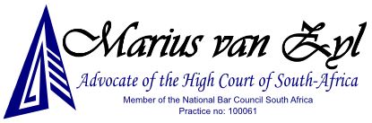 Advocate Marius Van Zyl (Uitenhage / Kariega) Attorneys / Lawyers / law firms in  (South Africa)